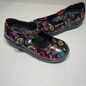 Easy Works By Easy Street Mary Jane Clogs Hot Coffee Sz 7 M